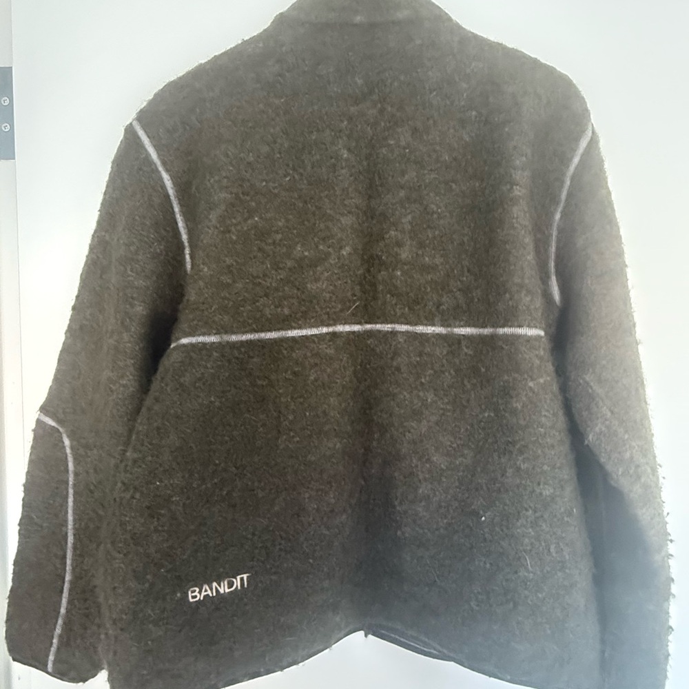Bandit Running Olive Green Wool Full zip jacket medium - Picture 3 of 5